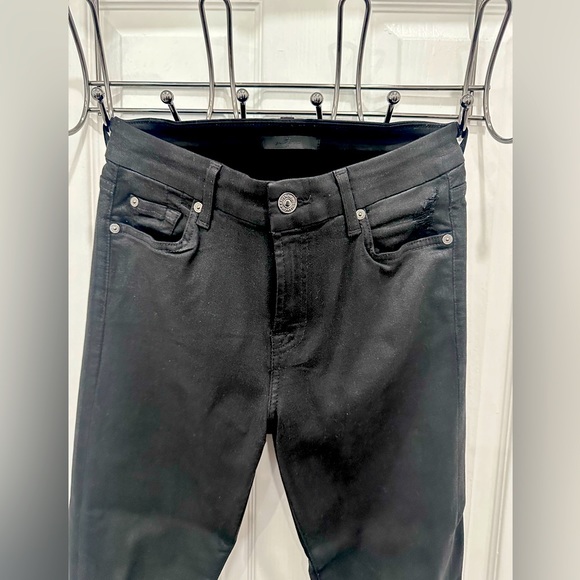7 For All Mankind Denim - 7 for mankind distressed super skinny oil wash